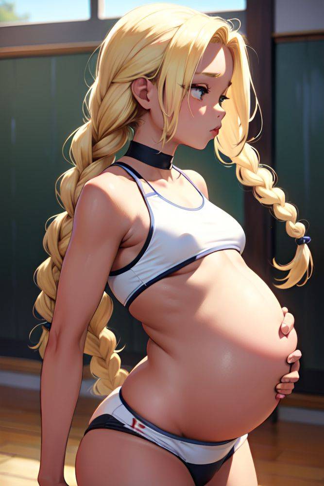 Anime Pregnant Small Tits 30s Age Pouting Lips Face Blonde Braided Hair Style Dark Skin Film Photo Gym Back View T Pose Goth 3669835235821386766 - AI Hentai - #main