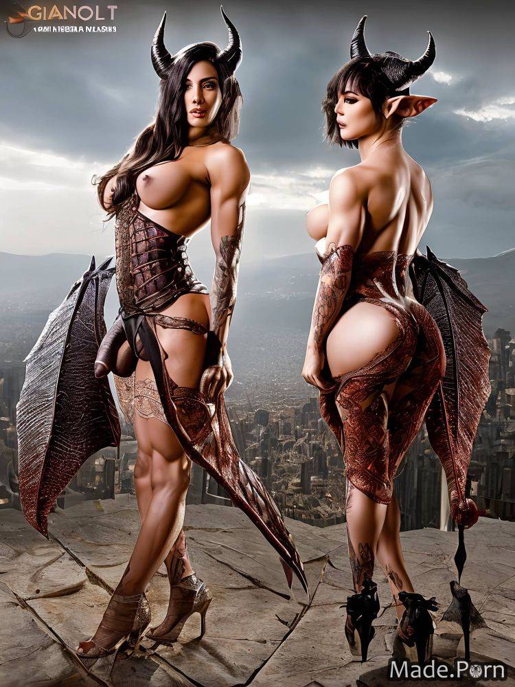 30 devil dragon scales standing big hips demon wings demon horns AI porn - #main