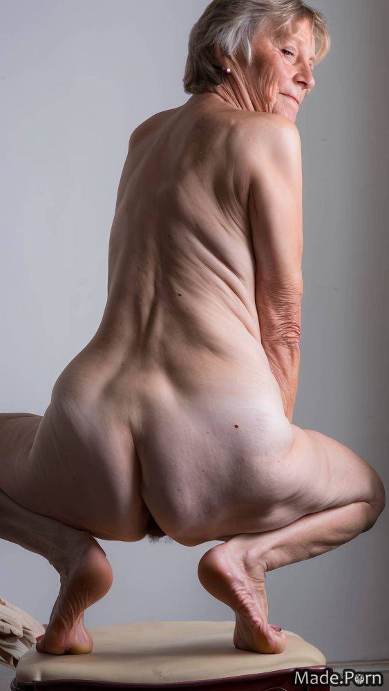 Photo studio squatting big hips barefoot thick thighs spreading ass perfect body AI porn - #main