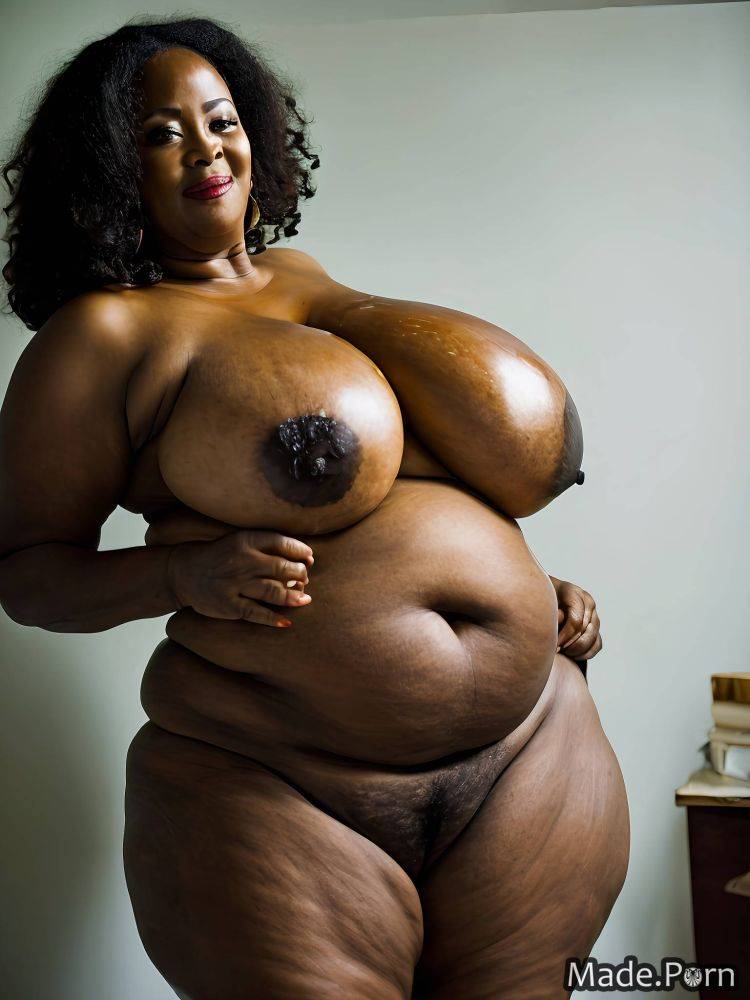 Tanned skin flashing tits photo studio nude 80 thick woman AI porn - #main