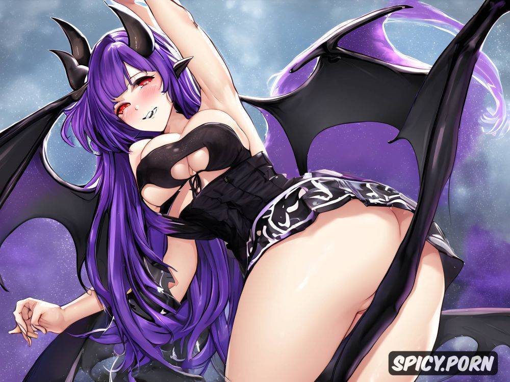mini skirt black demonic tail perfect cute tiny female succubus - #main