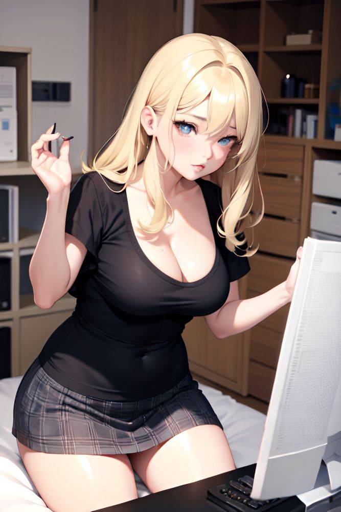 Anime Chubby Small Tits 60s Age Pouting Lips Face Blonde Messy Hair Style Light Skin Black And White Prison Close Up View Gaming Mini Skirt 3665579353078101577 - AI Hentai - #main