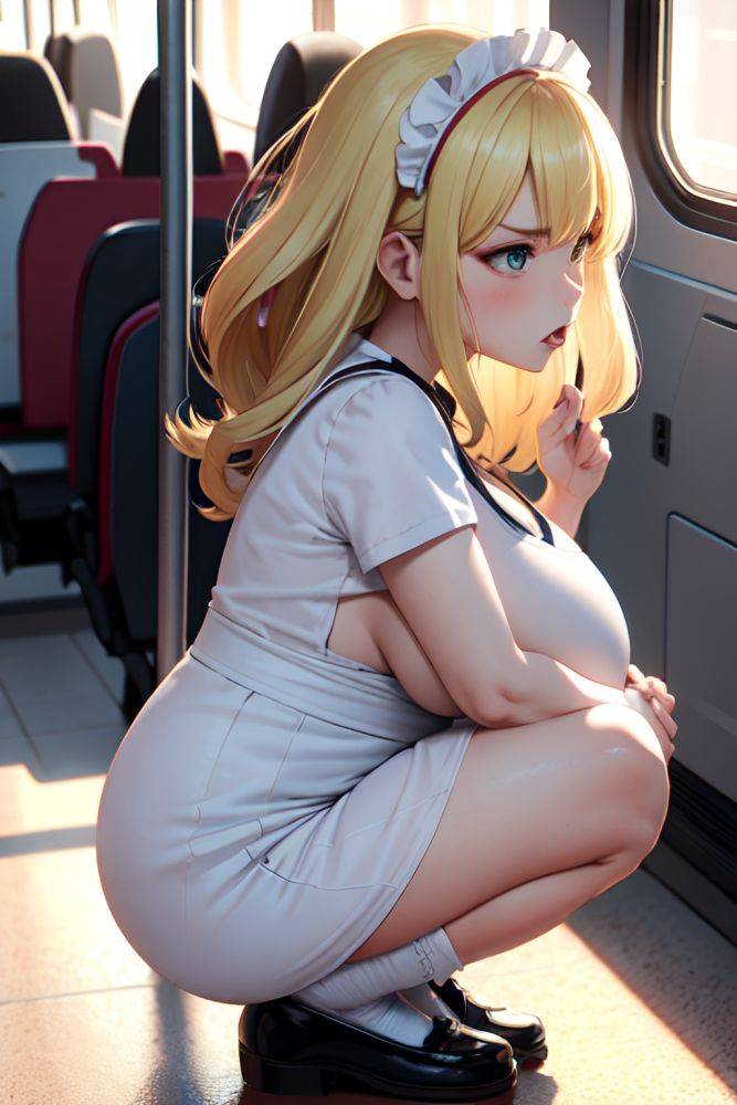 Anime Pregnant Huge Boobs 40s Age Angry Face Blonde Bangs Hair Style Light Skin 3d Bus Side View Squatting Maid 3665598680431166254 - AI Hentai - #main