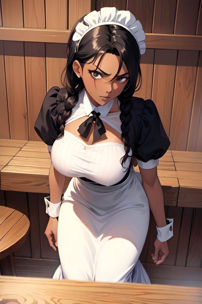 Anime Skinny Huge Boobs 18 Age Angry Face Black Hair Braided Hair Style Dark Skin Watercolor Sauna Close Up View Bending Over Maid 3665853800978049613 - AI Hentai - #main
