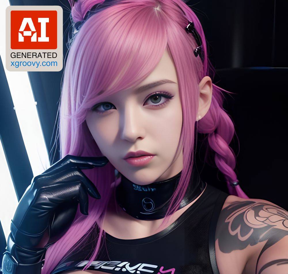 She flaunted her perfect body in cyberpunk lingerie, pink pigtails bouncing in the dark club. Jewels sparkling, tattoos illuminated, ahegao face ready to go wild. - #main
