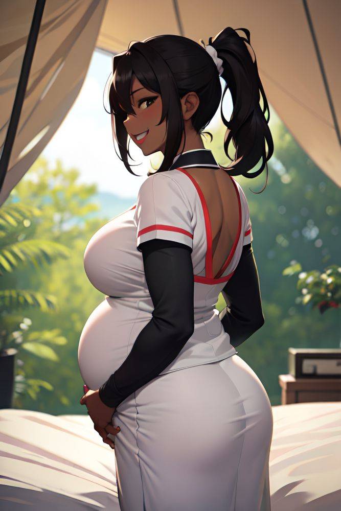 Anime Pregnant Huge Boobs 30s Age Laughing Face Ginger Ponytail Hair Style Dark Skin Charcoal Tent Back View Cumshot Nurse 3666503200556321660 - AI Hentai - #main