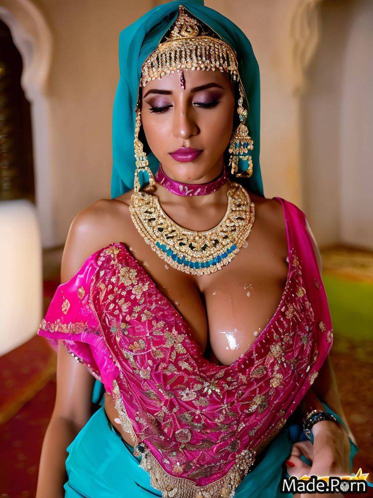 Oiled body silver pastel athlete belly dancer saggy tits bbw AI porn - #main