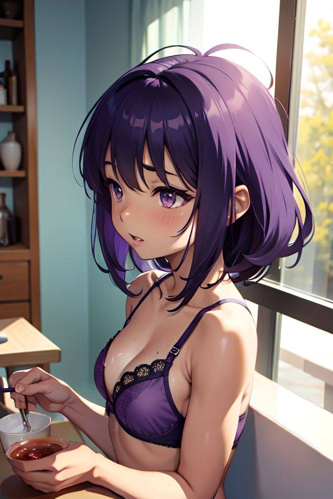 Anime Muscular Small Tits 60s Age Orgasm Face Purple Hair Messy Hair Style Dark Skin Watercolor Restaurant Side View Bathing Bra 3666553451143720803 - AI Hentai - #main