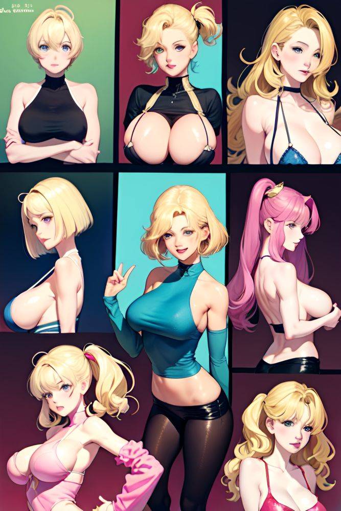 Anime Skinny Huge Boobs 80s Age Laughing Face Blonde Pixie Hair Style Light Skin Watercolor Changing Room Front View On Back Stockings 3666595971320421474 - AI Hentai - #main