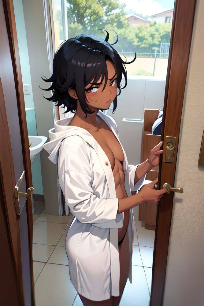 Anime Muscular Small Tits 18 Age Angry Face Ginger Messy Hair Style Dark Skin Crisp Anime Shower Side View Sleeping Bathrobe 3666719666894109539 - AI Hentai - #main