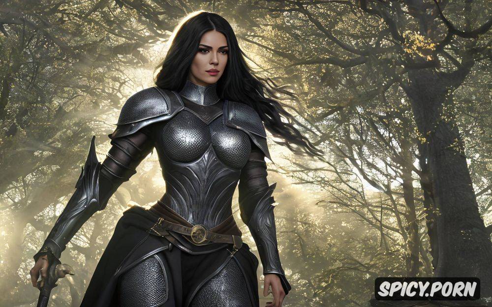 thighs latin woman with detailed face revealing armor sexy abs - #main