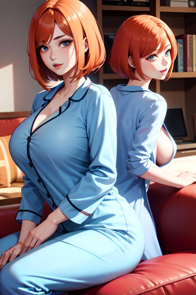 Anime Skinny Huge Boobs 40s Age Ahegao Face Ginger Bobcut Hair Style Light Skin Skin Detail (beta) Couch Back View Cooking Pajamas 3666754455615832625 - AI Hentai - #main