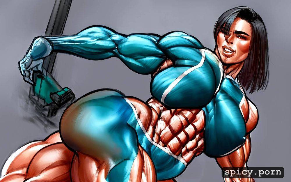 jacked bodybuilding duo vascular asian woman highly detailed - #main