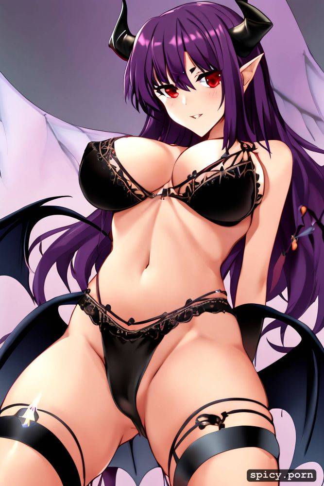 sexy lingerie ultra detailed perfect female succubus black demonic tail - #main