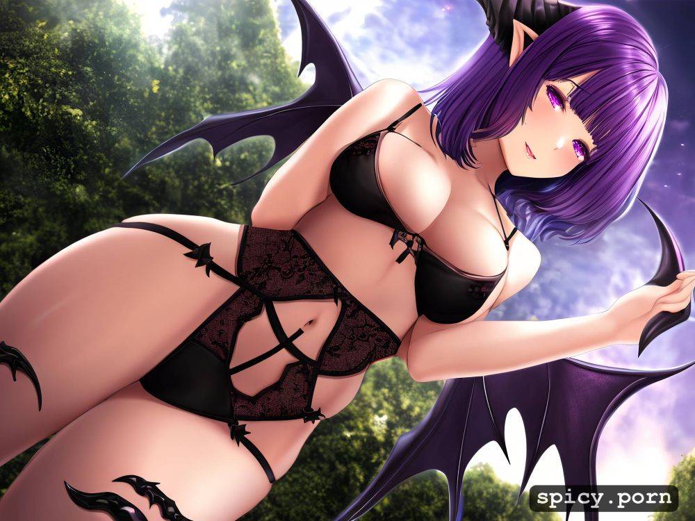 black draconic wings realistic ultra detailed perfect cute tiny female succubus - #main