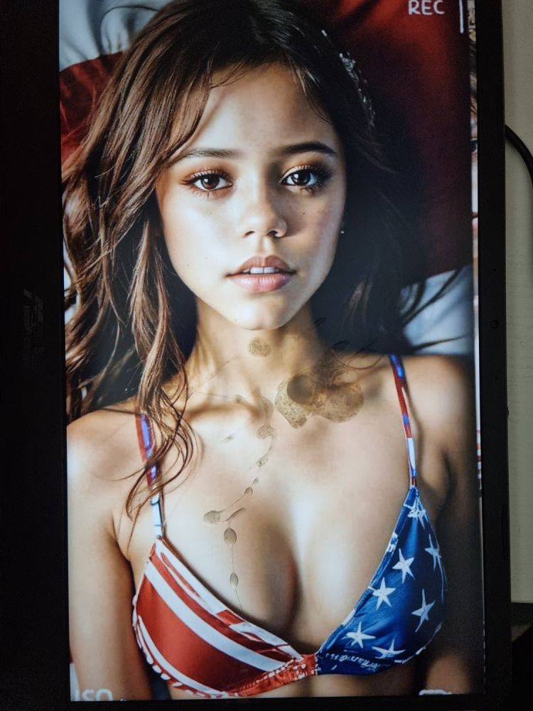 Jenna Ortega AI America flag bikini cum tribute - #main