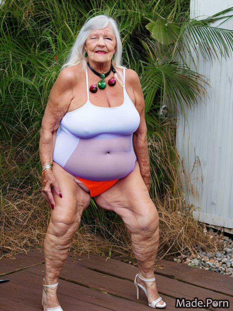 Tight orange photo bikini woman full shot anklet AI porn - #main