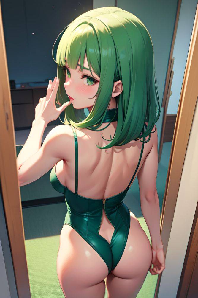 Anime Skinny Small Tits 30s Age Pouting Lips Face Green Hair Bangs Hair Style Light Skin Mirror Selfie Casino Back View Spreading Legs Teacher 3672378718011056123 - AI Hentai - #main