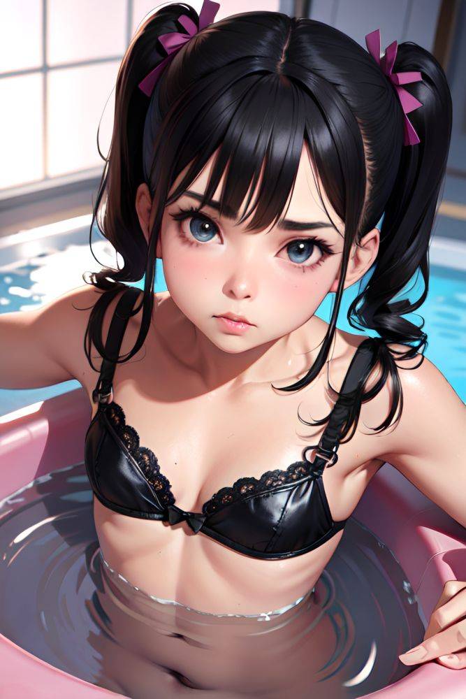 Anime Busty Small Tits 80s Age Pouting Lips Face Black Hair Pigtails Hair Style Light Skin 3d Hot Tub Close Up View Jumping Lingerie 3672556529636533151 - AI Hentai - #main