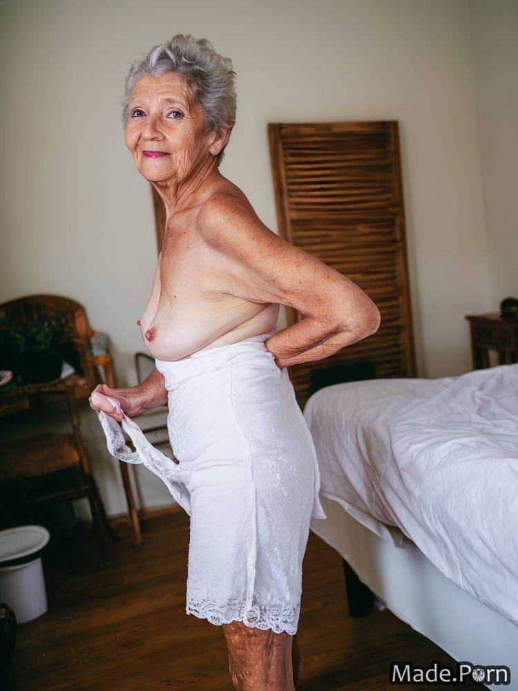 90 skinny photo bathrobe wife bedroom woman AI porn - #main