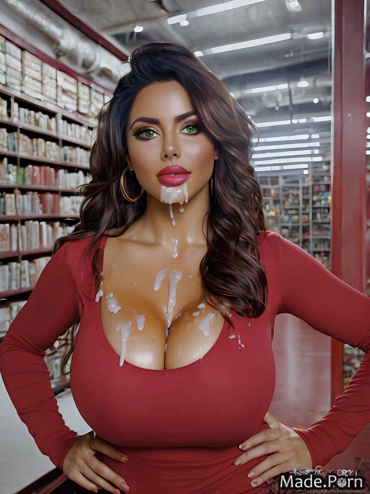 Saggy tits lipstick cumshot facial deepthroat brunette huge boobs AI porn - #main