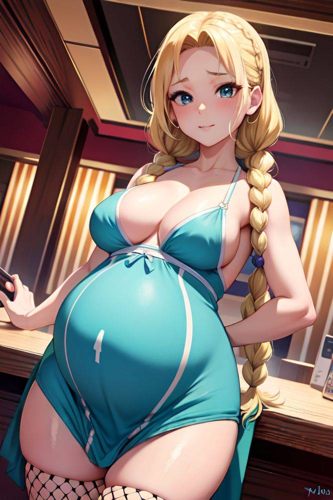 Anime Pregnant Small Tits 50s Age Seductive Face Blonde Braided Hair Style Light Skin Painting Strip Club Front View T Pose Fishnet 3672668627796993770 - AI Hentai - #main