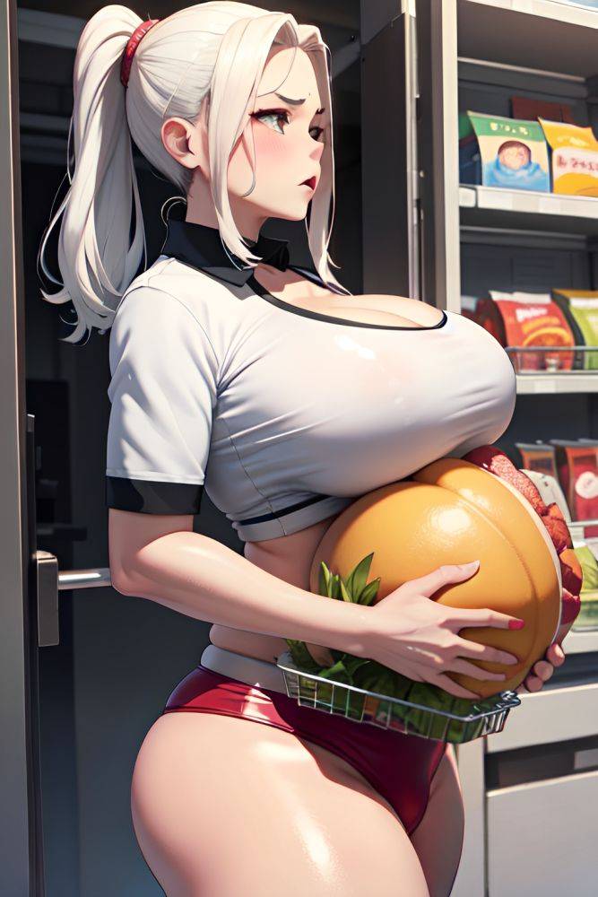 Anime Chubby Huge Boobs 50s Age Angry Face White Hair Slicked Hair Style Dark Skin 3d Grocery Side View Working Out Latex 3672718878914871702 - AI Hentai - #main