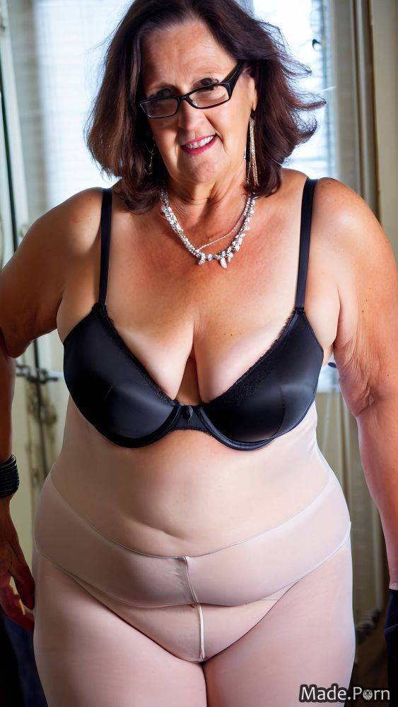 Fat short hair bedroom close up woman photo cleavage AI porn - #main