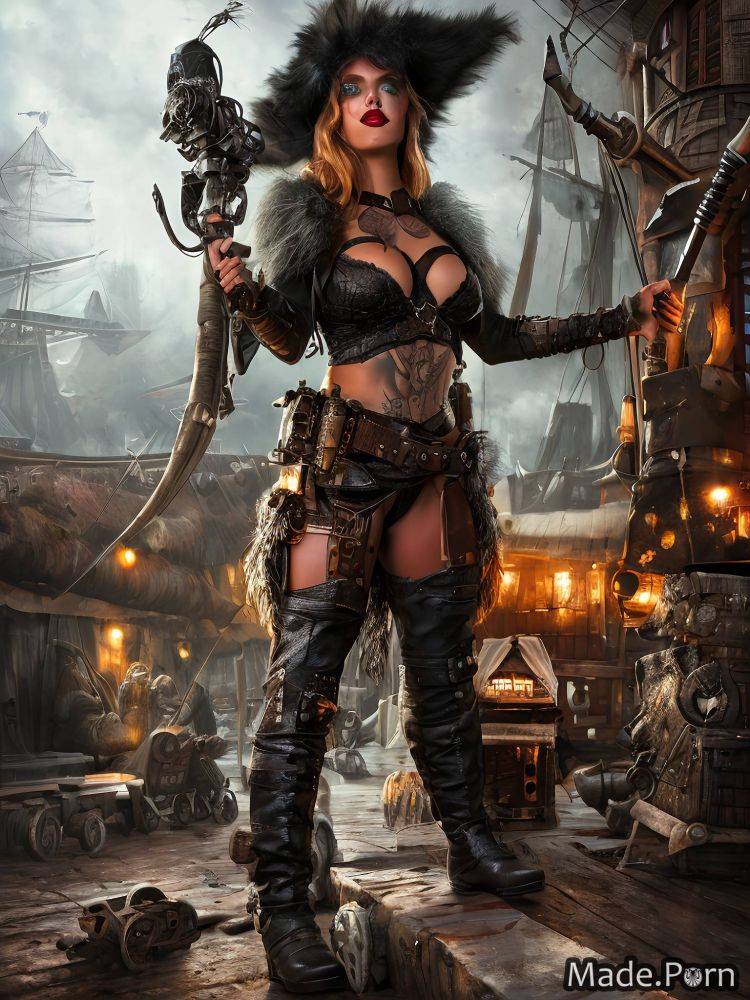 Light cyborg welder vivid realistic art goth pirate AI porn - #main