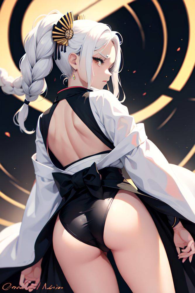 Anime Skinny Small Tits 60s Age Angry Face White Hair Braided Hair Style Dark Skin Black And White Mall Back View Spreading Legs Kimono 3672912152933125905 - AI Hentai - #main