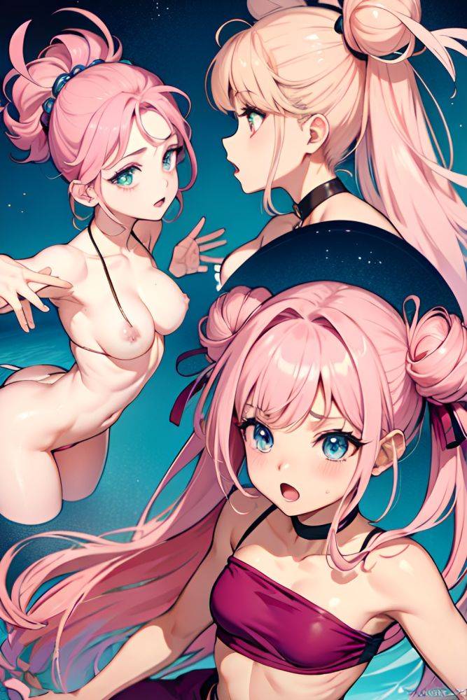 Anime Busty Small Tits 80s Age Shocked Face Pink Hair Hair Bun Hair Style Dark Skin Soft Anime Casino Side View T Pose Partially Nude 3673004924187750178 - AI Hentai - #main