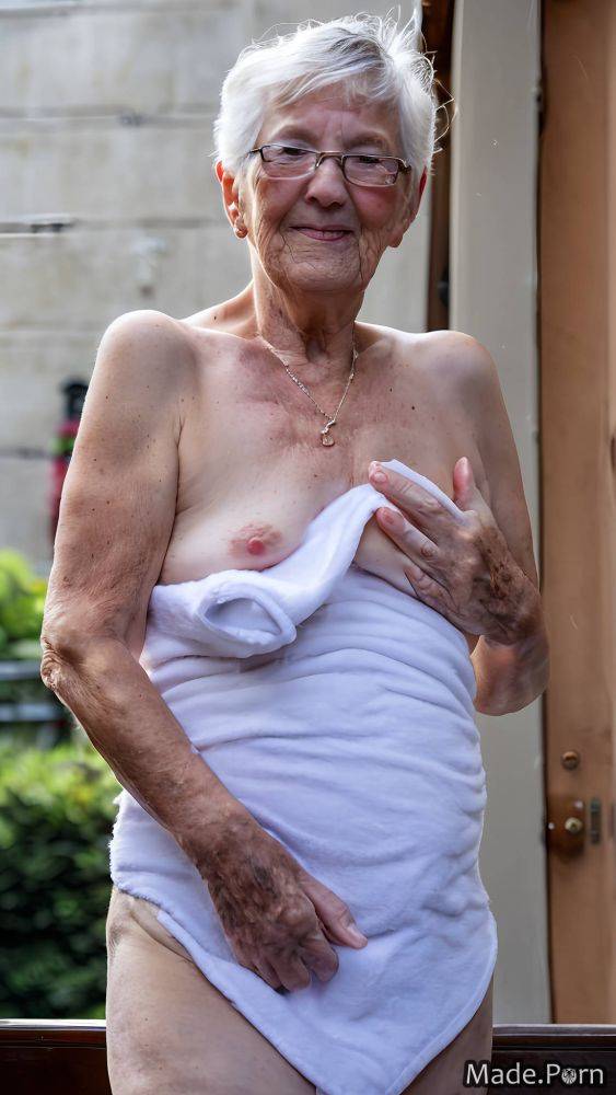 Photo 90 towel nipples glasses portrait nude AI porn - #main