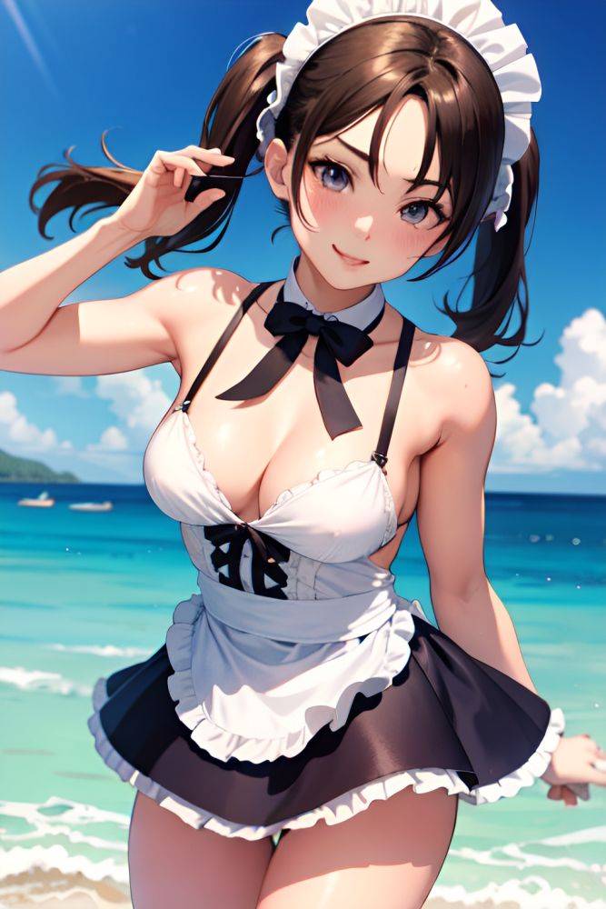 Anime Muscular Small Tits 50s Age Seductive Face Brunette Pigtails Hair Style Light Skin Watercolor Stage Close Up View Bathing Maid 3673012655128961837 - AI Hentai - #main