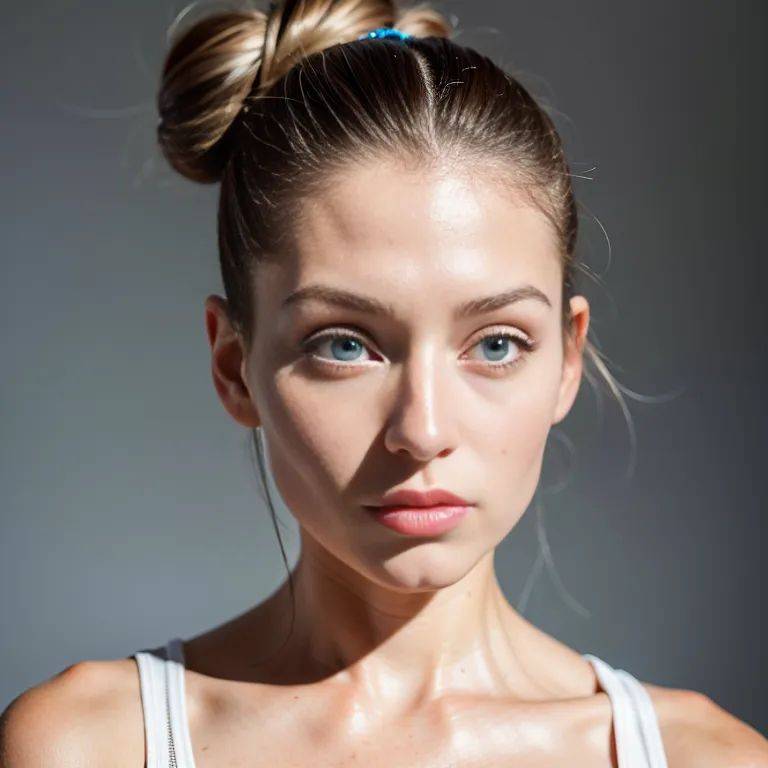 , white people,woman,twenties,(RAW photo, best quality, masterpiece:1.1), (realistic, photo-realistic:1.2), ultra-detailed, ultra high res, physically-based rendering,hair bun,grey hair,(adult:1.5) - #main