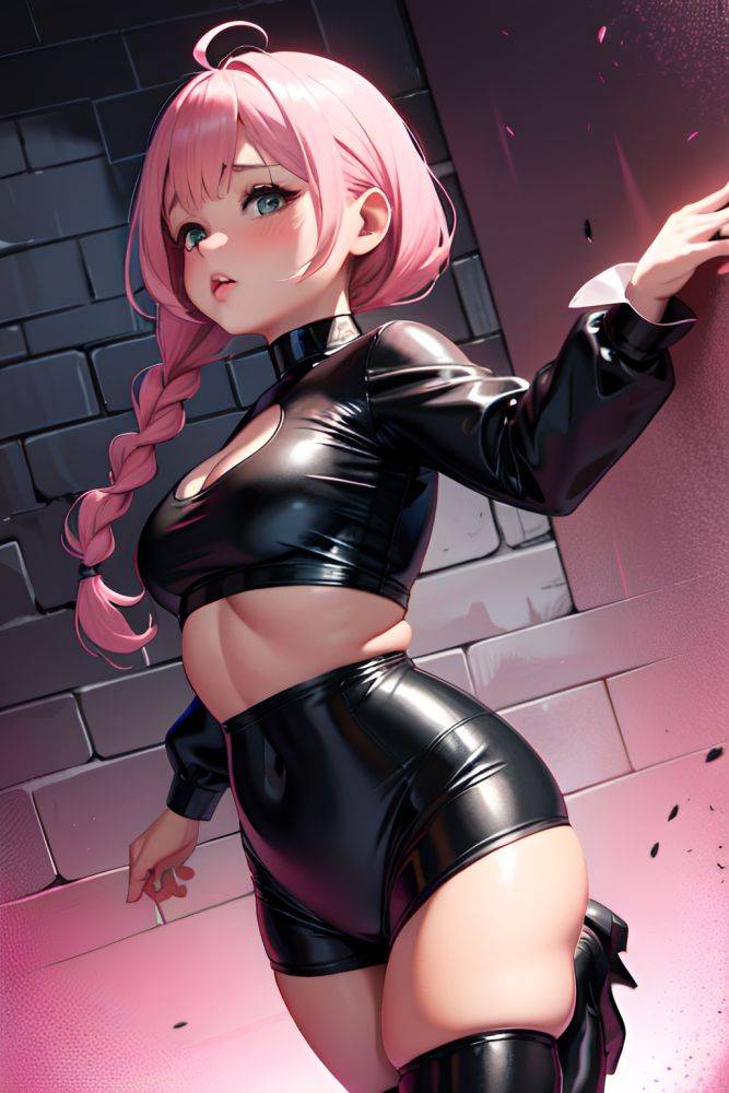 Anime Chubby Small Tits 60s Age Pouting Lips Face Pink Hair Braided Hair Style Dark Skin Dark Fantasy Prison Back View Jumping Latex 3673047444364420956 - AI Hentai - #main