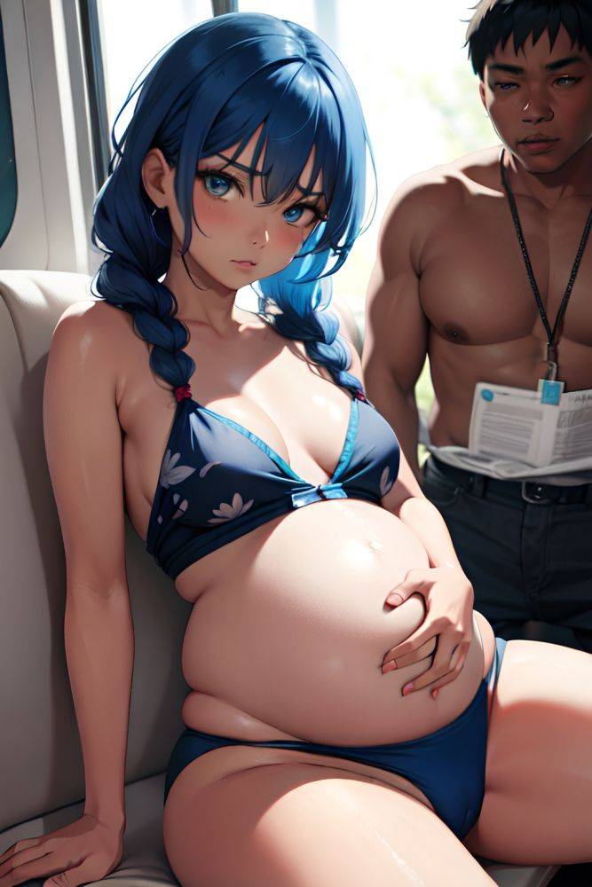Anime Pregnant Small Tits 18 Age Serious Face Blue Hair Braided Hair Style Dark Skin Charcoal Train Close Up View Cumshot Teacher 3673147946600434267 - AI Hentai - #main