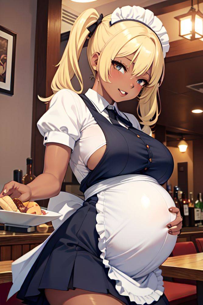 Anime Pregnant Huge Boobs 18 Age Ahegao Face Blonde Pigtails Hair Style Dark Skin Dark Fantasy Restaurant Front View Jumping Maid 3673144081170135198 - AI Hentai - #main