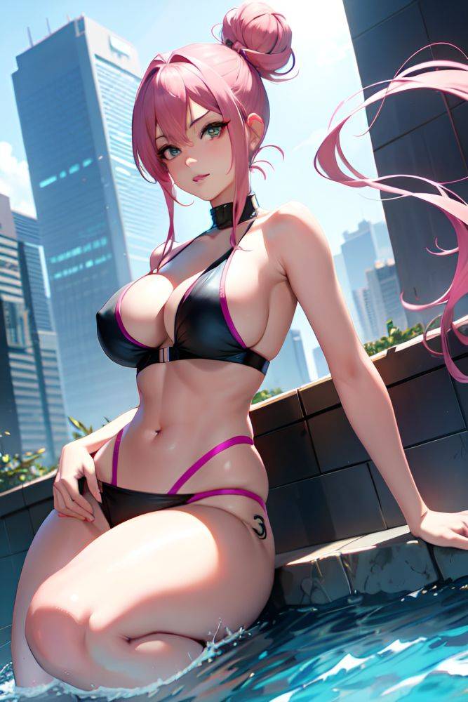 Anime Skinny Huge Boobs 30s Age Seductive Face Pink Hair Hair Bun Hair Style Light Skin Cyberpunk Hot Tub Front View Jumping Schoolgirl 3673155677094503081 - AI Hentai - #main