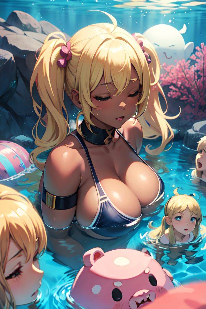 Anime Muscular Huge Boobs 70s Age Ahegao Face Blonde Pigtails Hair Style Dark Skin Illustration Underwater Front View Sleeping Schoolgirl 3673519031779453548 - AI Hentai - #main