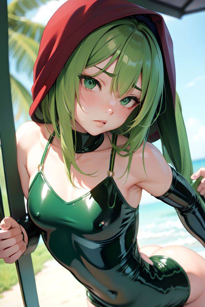 Anime Muscular Small Tits 18 Age Sad Face Green Hair Straight Hair Style Light Skin Soft + Warm Oasis Close Up View Spreading Legs Latex 3673430125491298219 - AI Hentai - #main