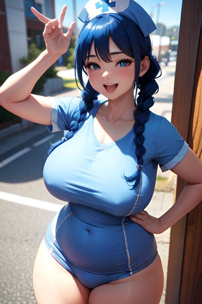 Anime Chubby Huge Boobs 20s Age Laughing Face Blue Hair Braided Hair Style Dark Skin 3d Snow Front View Working Out Nurse 3673573147904127224 - AI Hentai - #main