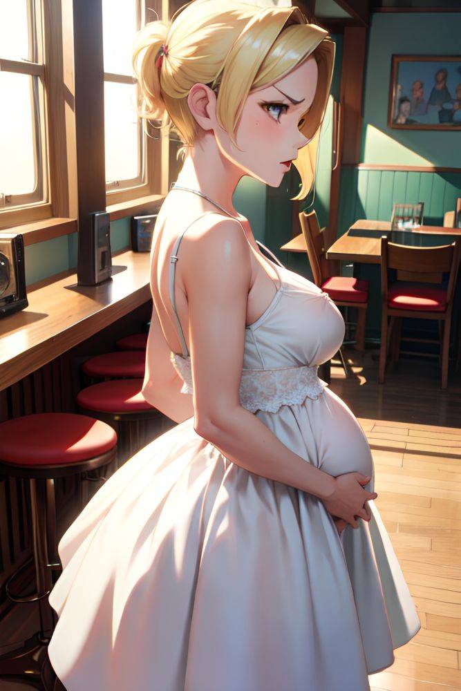 Anime Pregnant Small Tits 50s Age Angry Face Blonde Pixie Hair Style Light Skin Vintage Cafe Back View Gaming Lingerie 3673646592309692378 - AI Hentai - #main