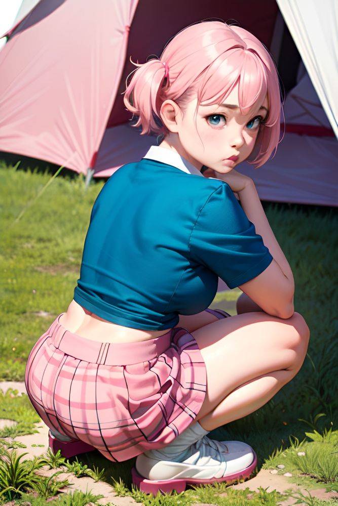 Anime Chubby Small Tits 70s Age Pouting Lips Face Pink Hair Pixie Hair Style Dark Skin Film Photo Tent Back View Squatting Schoolgirl 3673797345687406780 - AI Hentai - #main