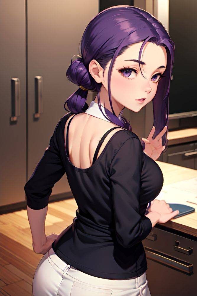 Anime Skinny Small Tits 50s Age Seductive Face Purple Hair Slicked Hair Style Dark Skin Dark Fantasy Office Back View Cooking Schoolgirl 3673785749275575749 - AI Hentai - #main