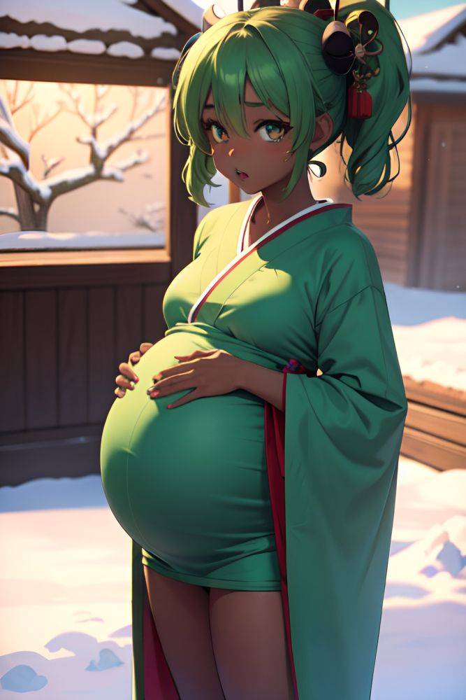 Anime Pregnant Small Tits 60s Age Shocked Face Green Hair Messy Hair Style Dark Skin 3d Snow Front View Yoga Geisha 3673832134882576574 - AI Hentai - #main
