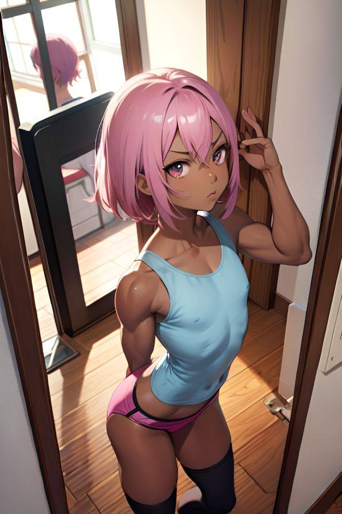 Anime Muscular Small Tits 18 Age Serious Face Pink Hair Pixie Hair Style Dark Skin Mirror Selfie Church Side View Plank Schoolgirl 3673855327259127595 - AI Hentai - #main