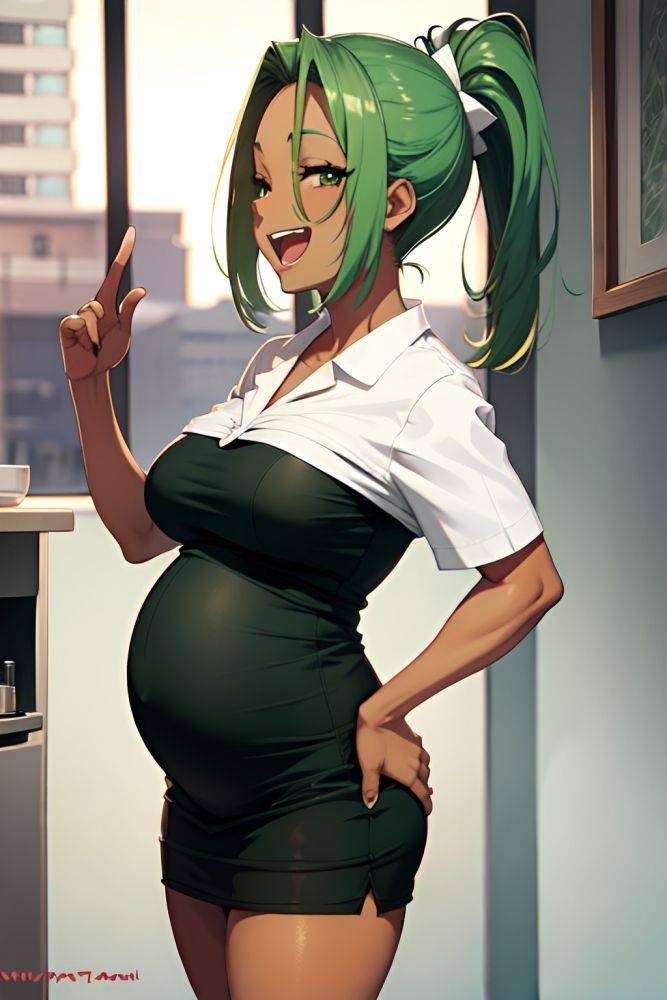Anime Pregnant Small Tits 50s Age Laughing Face Green Hair Slicked Hair Style Dark Skin Black And White Bar Side View Cumshot Nurse 3673870789629170307 - AI Hentai - #main