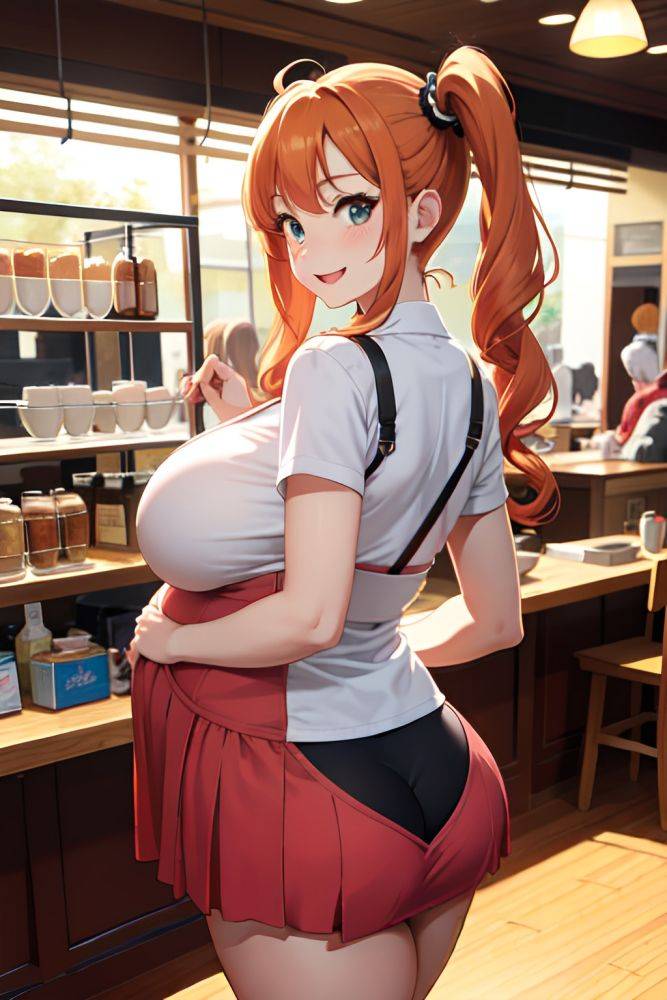 Anime Pregnant Huge Boobs 60s Age Happy Face Ginger Pigtails Hair Style Light Skin Warm Anime Cafe Back View Massage Mini Skirt 3673882385553584775 - AI Hentai - #main