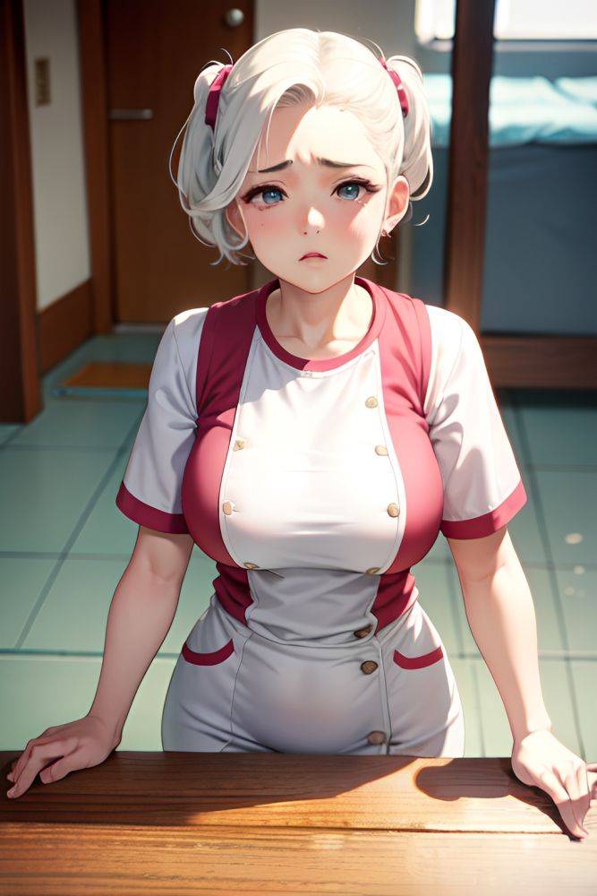 Anime Chubby Small Tits 60s Age Sad Face White Hair Slicked Hair Style Light Skin Vintage Gym Close Up View Plank Nurse 3673982887789656697 - AI Hentai - #main