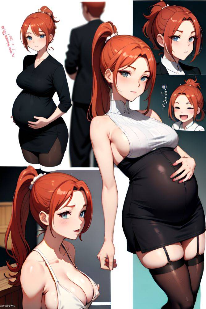 Anime Pregnant Small Tits 50s Age Seductive Face Ginger Ponytail Hair Style Dark Skin Skin Detail (beta) Church Front View On Back Stockings 3674037004825412092 - AI Hentai - #main